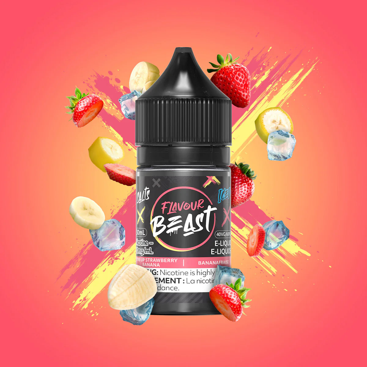FLAVOUR BEAST E-LIQUID 20MG/30ML - STR8 UP STRAWBERRY BANANA (ICED) now available at Ooh My Vape