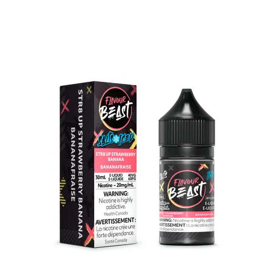 FLAVOUR BEAST E-LIQUID 20MG/30ML - STR8 UP STRAWBERRY BANANA (ICED)